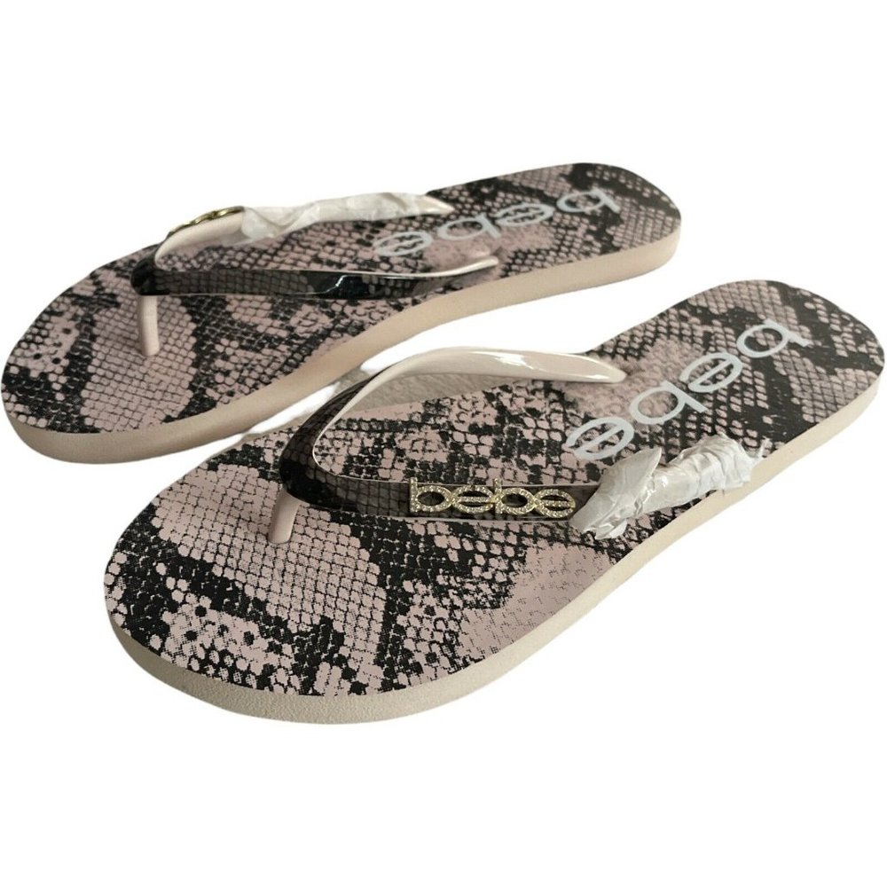 🌹NWT Women’s Sandals BEBE THALIA Animal Print In Black Size 8 - Picture 3 of 11